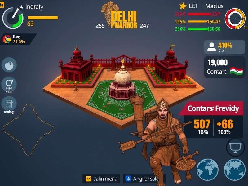 Delhi PUBGWarrior gameplay screenshot showing Indian-themed map